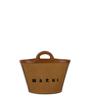 Marni Brown Cotton Shoulder Bag