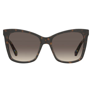 Gafas de sol Love Moschino con pelo de becerro marrón