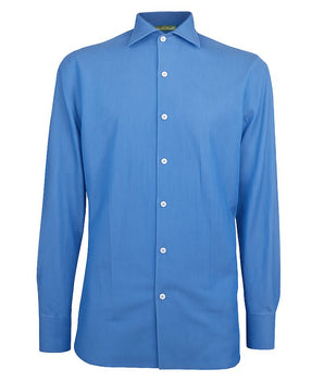 Made in Italy Blue Cotton Men's Shirt