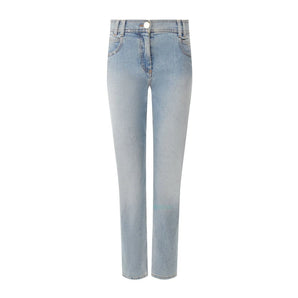 Balmain Blue Cotton Jeans &amp; Pant