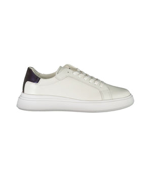 Calvin Klein Sleek White Contrast Lace-Up Sneakers