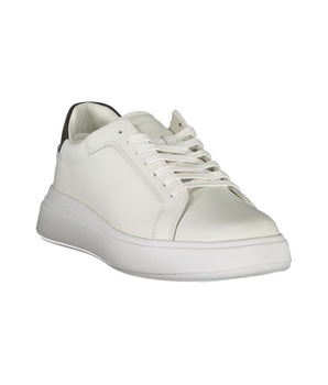 Calvin Klein Sleek White Contrast Lace-Up Sneakers