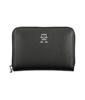 Tommy Hilfiger Elegant Black Zip Wallet with Multiple Compartments