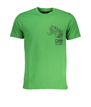 Cavalli Class Green Cotton T-Shirt