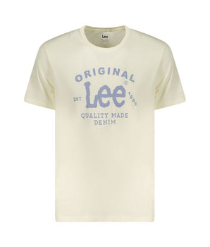 Lee Beige Cotton Men T-Shirt