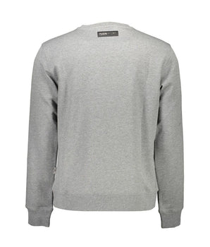 Plein Sport Gray Cotton Men Sweater