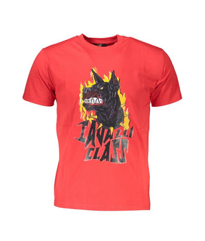 Cavalli Class Red Cotton Men T-Shirt