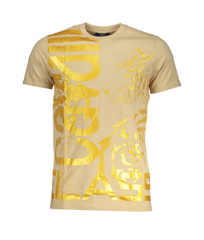 Cavalli Class Beige Cotton T-Shirt