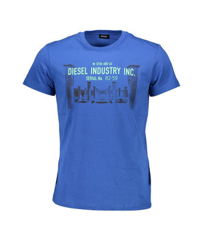 Diesel Blue Cotton Men T-Shirt