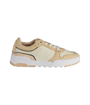 Tommy Hilfiger Beige Leather Women Sneaker