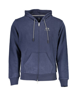 La Martina Blue Cotton Men's Hooded Sweater