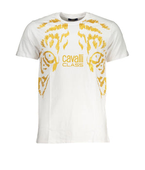 Cavalli Class White Cotton T-Shirt