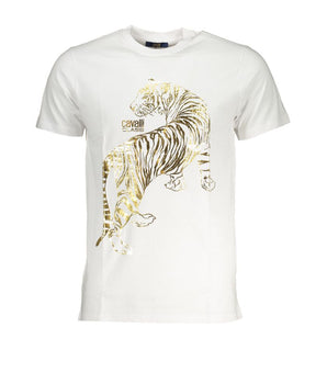 Cavalli Class White Cotton T-Shirt