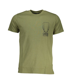 Cavalli Class Green Cotton T-Shirt