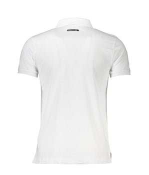 Cavalli Class White Cotton Men Polo Shirt