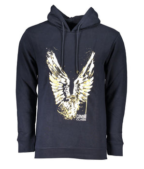 Cavalli Class Blue Cotton Men Sweater