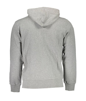 La Martina Gray Cotton Men Sweater with Hood