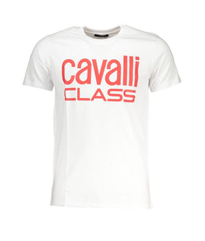Cavalli Class White Cotton T-Shirt