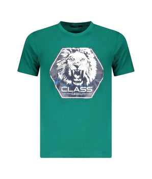 Cavalli Class Green Cotton T-Shirt