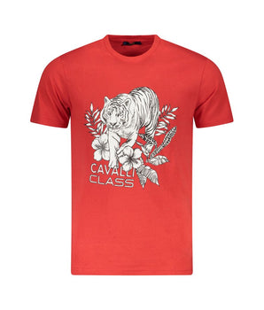 Cavalli Class Red Cotton Men T-Shirt