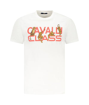 Cavalli Class White Cotton Men T-Shirt