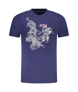 Cavalli Class Blue Cotton Men T-Shirt