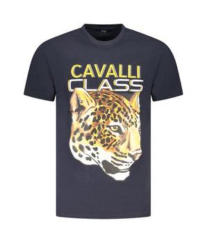 Cavalli Class Blue Cotton Men T-Shirt