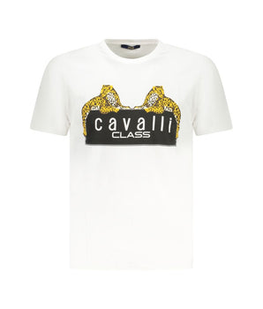 Cavalli Class White Cotton T-Shirt