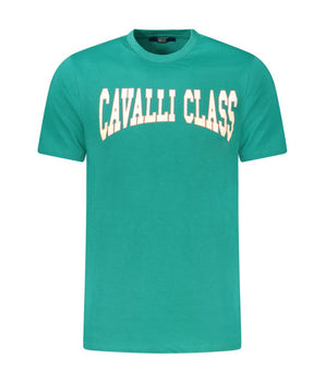 Cavalli Class Green Cotton T-Shirt