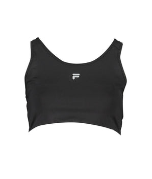 Fila Black Polyester Women Sports Bra