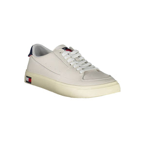 Tommy Hilfiger Men's White Leather Sneakers