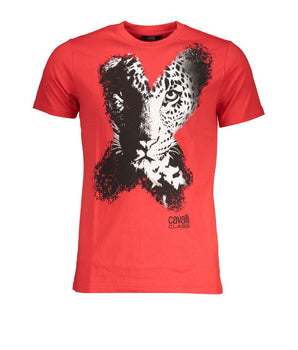 Cavalli Class Red Cotton T-Shirt