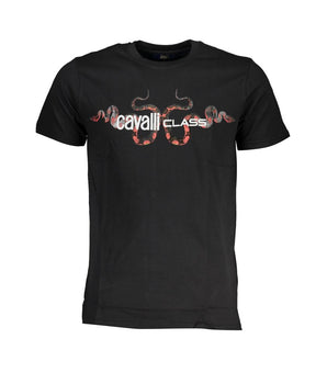 Cavalli Class Black Cotton T-Shirt