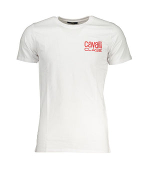 Cavalli Class White Cotton T-Shirt