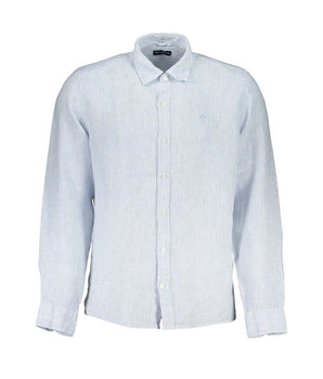 North Sails Light Blue Linen Men Shirt