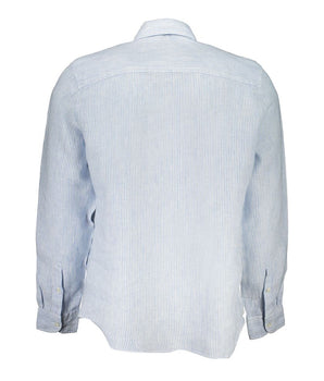 North Sails Light Blue Linen Men Shirt