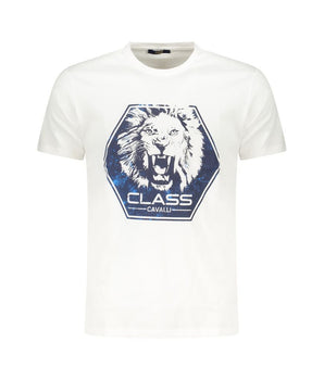 Cavalli Class White Cotton Men T-Shirt