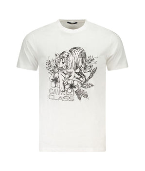 Cavalli Class White Cotton Men T-Shirt