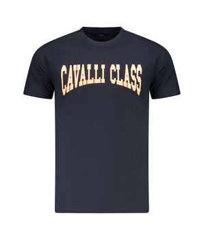 Cavalli Class Blue Cotton Men T-Shirt