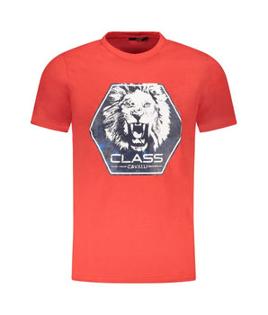 Cavalli Class Red Cotton Men T-Shirt
