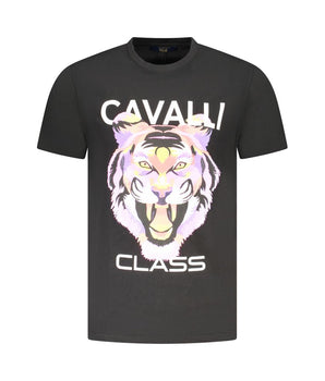 Cavalli Class Black Cotton Men T-Shirt