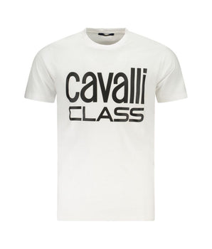 Cavalli Class White Cotton T-Shirt