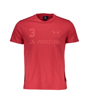 La Martina Red Cotton Men T-Shirt