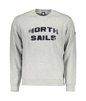 North Sails Gray Cotton Men Sweater
