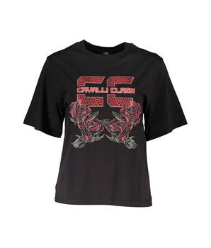 Cavalli Class Black Cotton Women T-Shirt