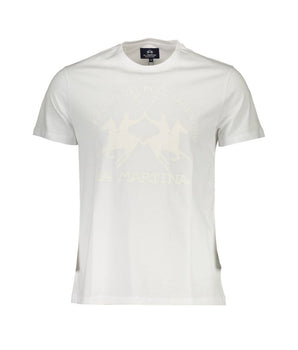 La Martina White Cotton Men T-Shirt