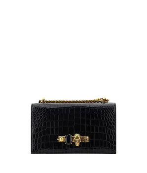 Alexander McQueen Black Calf Leather Bos Taurus Shoulder Bag