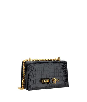 Alexander McQueen Black Calf Leather Bos Taurus Shoulder Bag