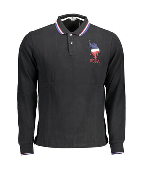 U.S. POLO ASSN. Black Cotton Men Polo Shirt