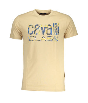 Cavalli Class Beige Cotton T-Shirt